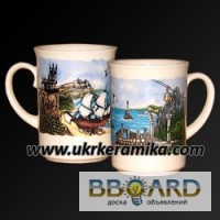 Чашки крымской тематики, кружки с подписями городов Крыма и Украины
