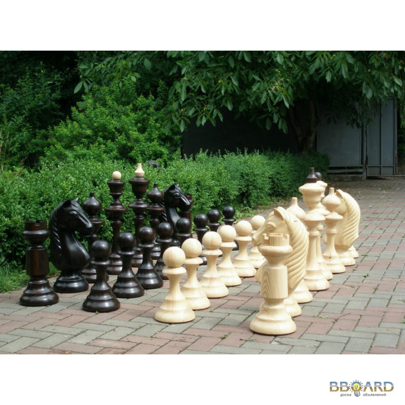 Фото 2. Шахматы большие, уличные из дерева и пластика.