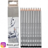 Графитные карандаши для рисования Raffine 2H, H, HB, B, 2B, микс 2H-8B