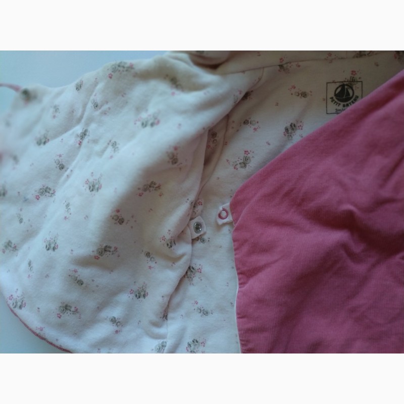 Фото 6. Курточка Petit Bateau детская розовая двухсторонняя с капюшоном