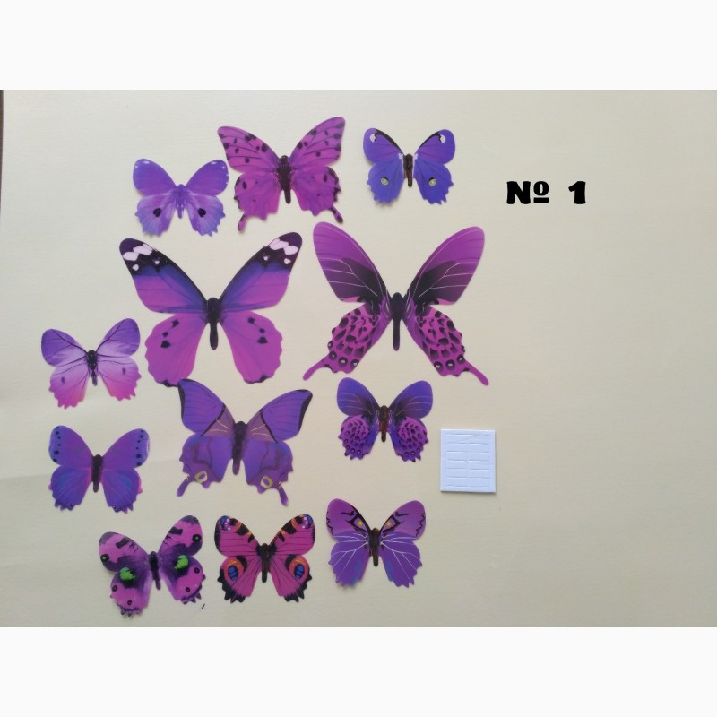 Фото 2. Бабочки 12 шт декор на холодильник