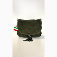 Італійська жіноча сумка крос-боді на плече з натуральної замші Vera Pelle