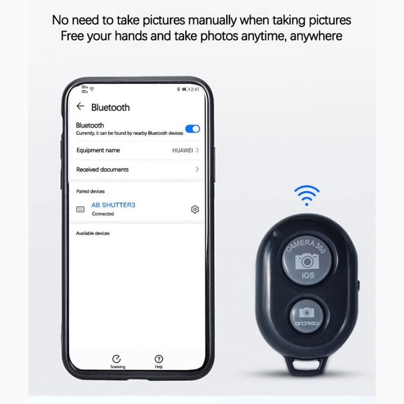 Фото 7. Bluetooth-пульт для селфи для смартфонов IOS/Android