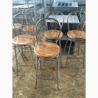 Стул барный б/у сидения из верзалита коричневого цвета каркас металлический для ресторана
