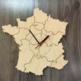 Декоративные часы-карта из дерева «Франция»
