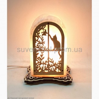 Соляной светильник арка с котиком, соляная лампа, ночник