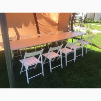 Аренда белых складных стульев для свадьбы