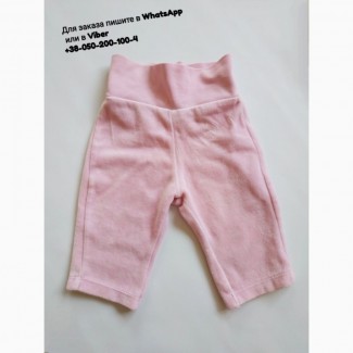 Брюки штанишки плюшевые розовые детские штанишки для новорожденных грудничков