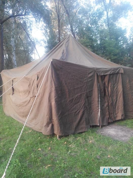 Фото 9. Брезент, палатка лагерная солдатская, тенты, навесы брезентовые