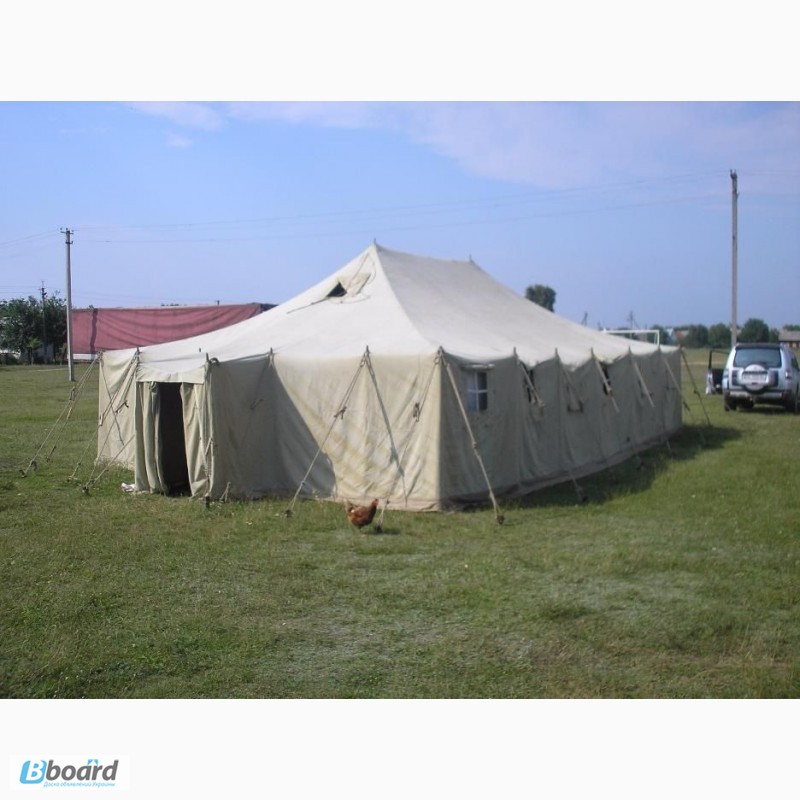 Фото 11. Брезент, палатка лагерная солдатская, тенты, навесы брезентовые