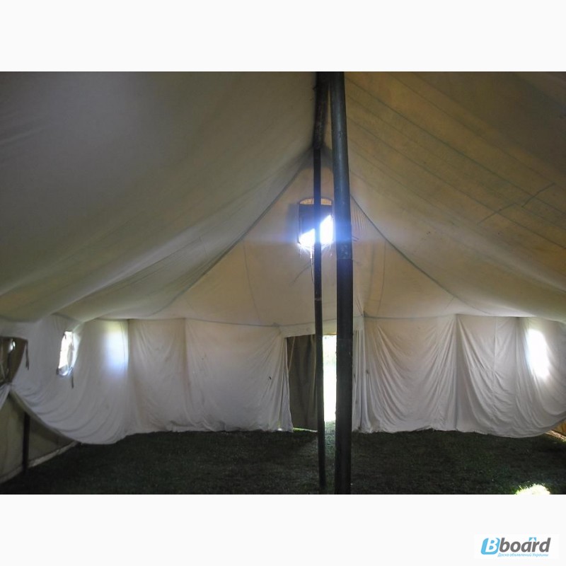 Фото 12. Брезент, палатка лагерная солдатская, тенты, навесы брезентовые