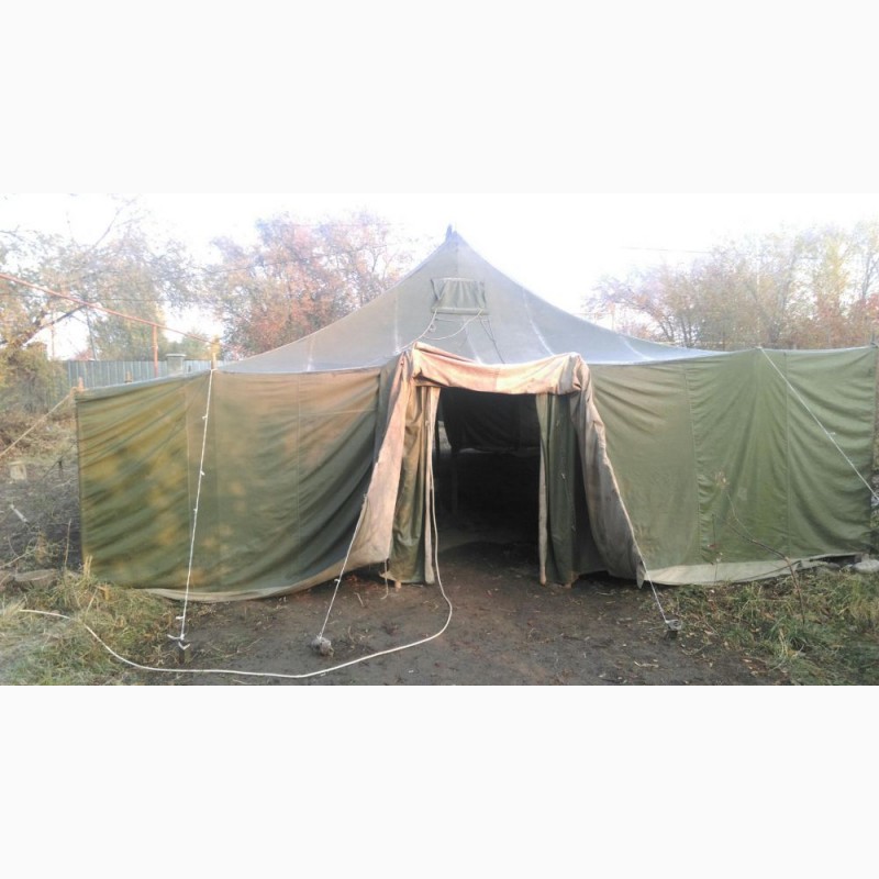 Фото 16. Брезент, палатка лагерная солдатская, тенты, навесы брезентовые