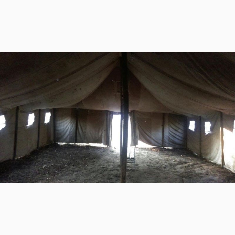 Фото 17. Брезент, палатка лагерная солдатская, тенты, навесы брезентовые