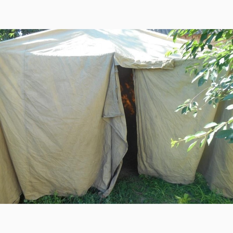Фото 19. Брезент, палатка лагерная солдатская, тенты, навесы брезентовые