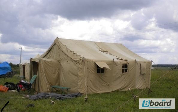Фото 5. Брезент, палатка лагерная солдатская, тенты, навесы брезентовые