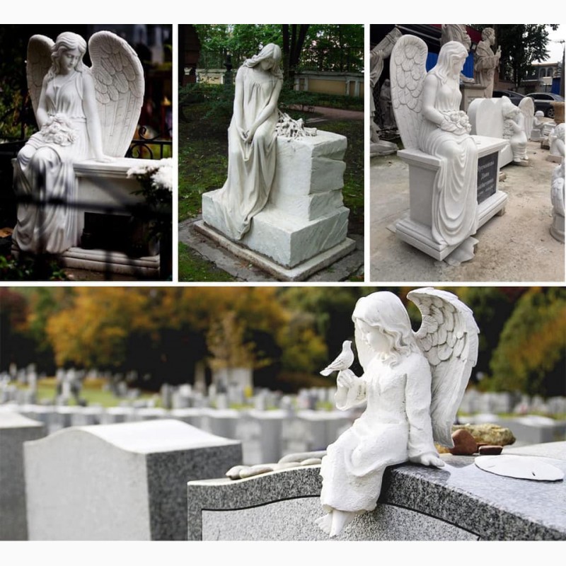 Фото 6. Скульптуры ангелов для памятников на кладбище под заказ