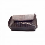 Женская сумка MASCO (МАСКО) Dark Chocolate Crocodile clutch