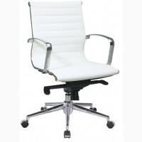 Кресло дизайнерское Алабама М, средняя высота спинки, белое, серое