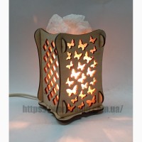 Расширенный Соляной светильник Деревянный камин, лампа, ночник