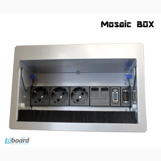 Блок розеток Mosaic Box 3x220+2xRJ45+VGA+HDMI