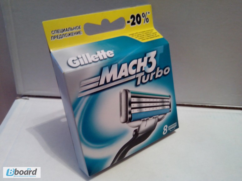Фото 3. Gillette Лезвия Gillette Mach 3 Turbo (картридж)8шт