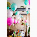 Оформление шарами детской комнаты, зала на день рождения. Аэростиль 1