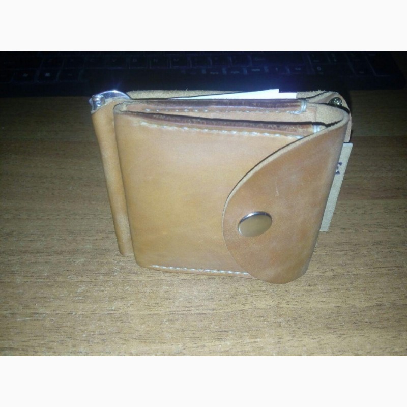 Фото 3. Портмоне кошелек бумажник из натуральной кожи Рыжий Енот