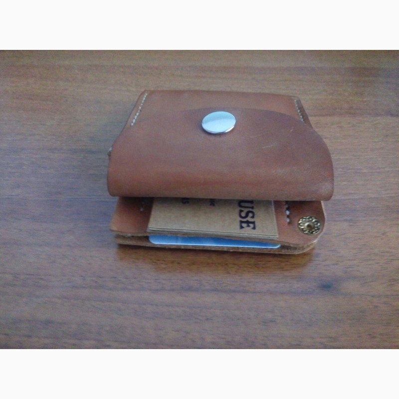 Фото 4. Портмоне кошелек бумажник из натуральной кожи Рыжий Енот