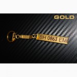 Золотистый брелок с номером авто GOLD