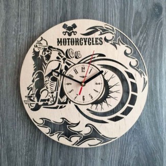 Настенные часы из дерева «Мотоцикл»