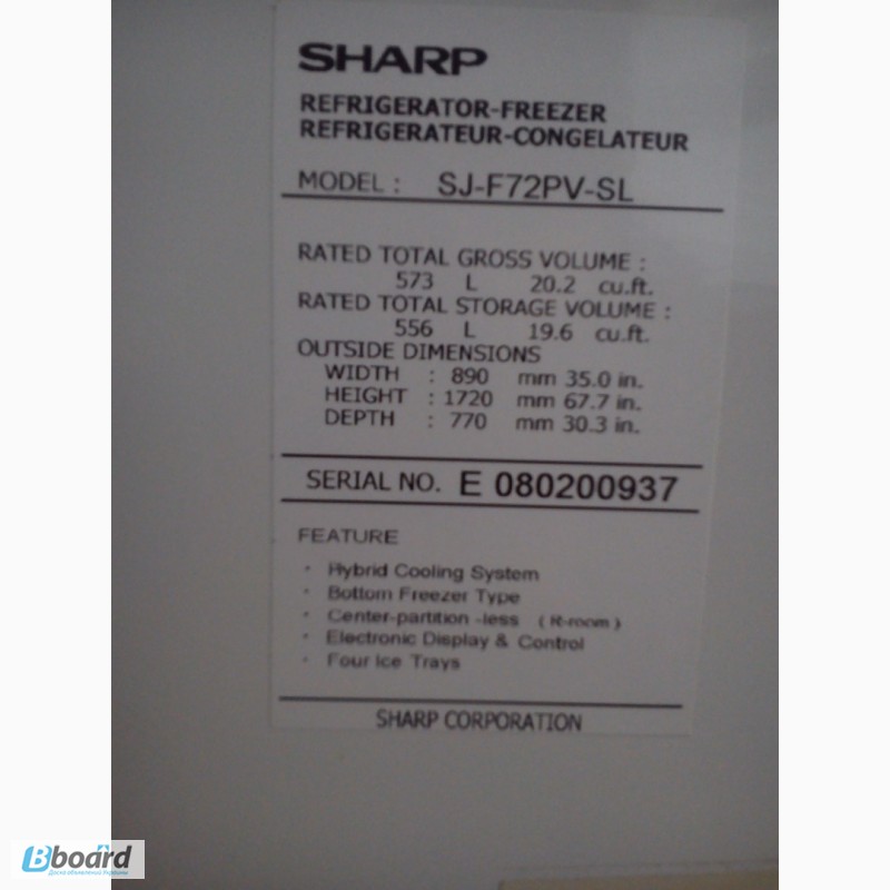 Фото 7. Большой холодильник Sharp SJ-F72PV-SL
