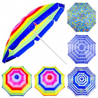 Зонт пляжный диаметр 1, 8 и 2, 0 метра с серебром с наклоном