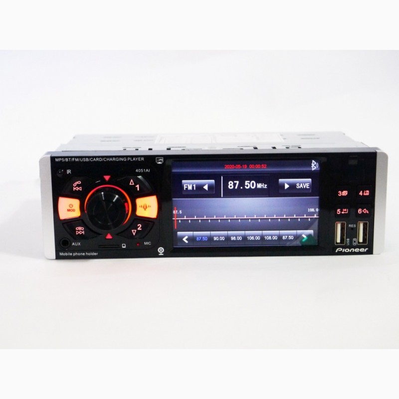 Фото 4. Автомагнитола 1DIN Pioneer 4051AI ISO с экраном 4.1 Bluetooth (магнитола с экраном)