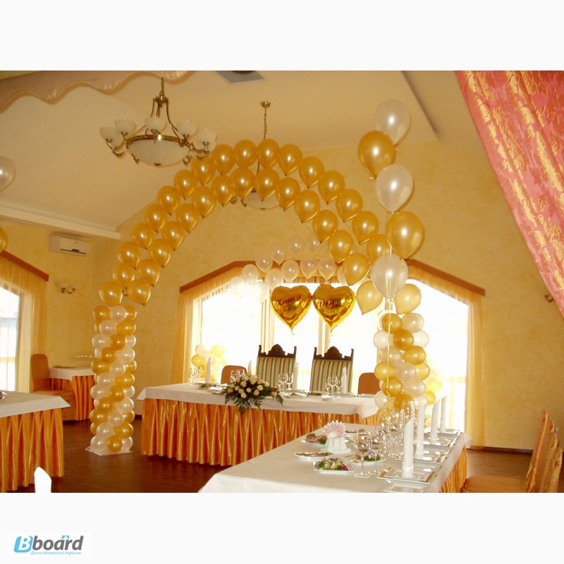 Фото 4. Свадебное оформление воздушными шарами