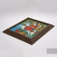 Св. Юр, Икона на стекле нарисована в народном стиле, 23x26см