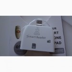 Переходник адаптер 2 in 1 Micro USB OTG Smart Card Reader на планшет
