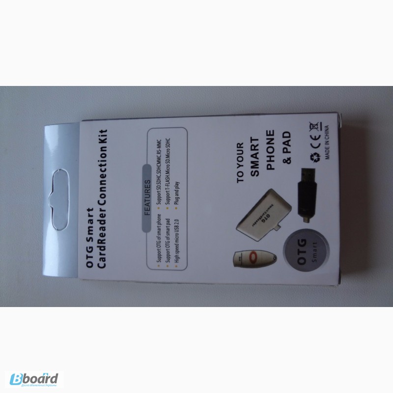 Фото 6. Переходник адаптер 2 in 1 Micro USB OTG Smart Card Reader на планшет