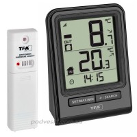 Цифровой термометр для комнаты и улицы с радиодатчиком TFA Prisma