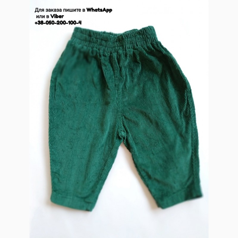 Вельветовые штаны изумрудные зеленые штанишки для малыша велюр