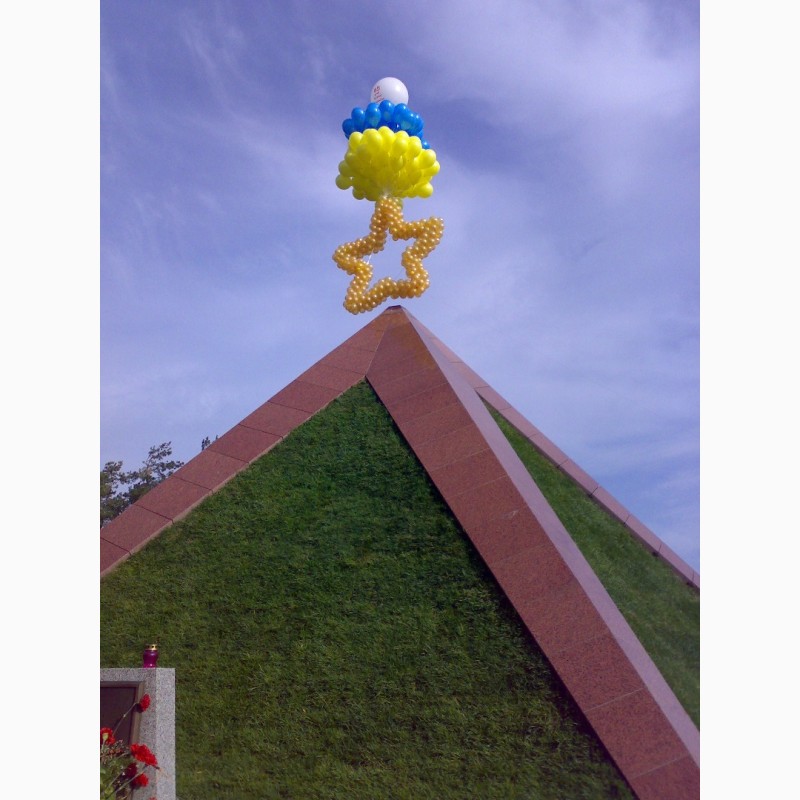 Фото 3. Запуск повітряних кульок в небо, гелієві кульки, скидання кульок