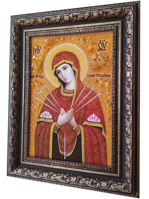 Фото 5. Продам икону из янтаря Семистрельная Богородица