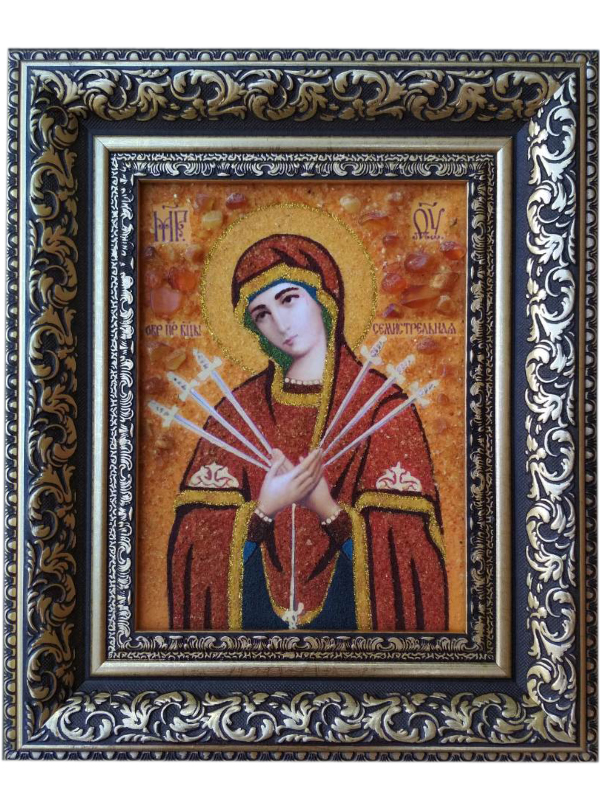 Фото 6. Продам икону из янтаря Семистрельная Богородица