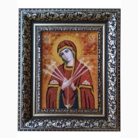 Продам икону из янтаря Семистрельная Богородица