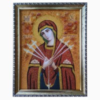 Продам икону из янтаря Семистрельная Богородица