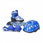 Синие Ролики детские Happy Combo PU (+ защита+ шлем) перестановка колес, 39-42 Киев