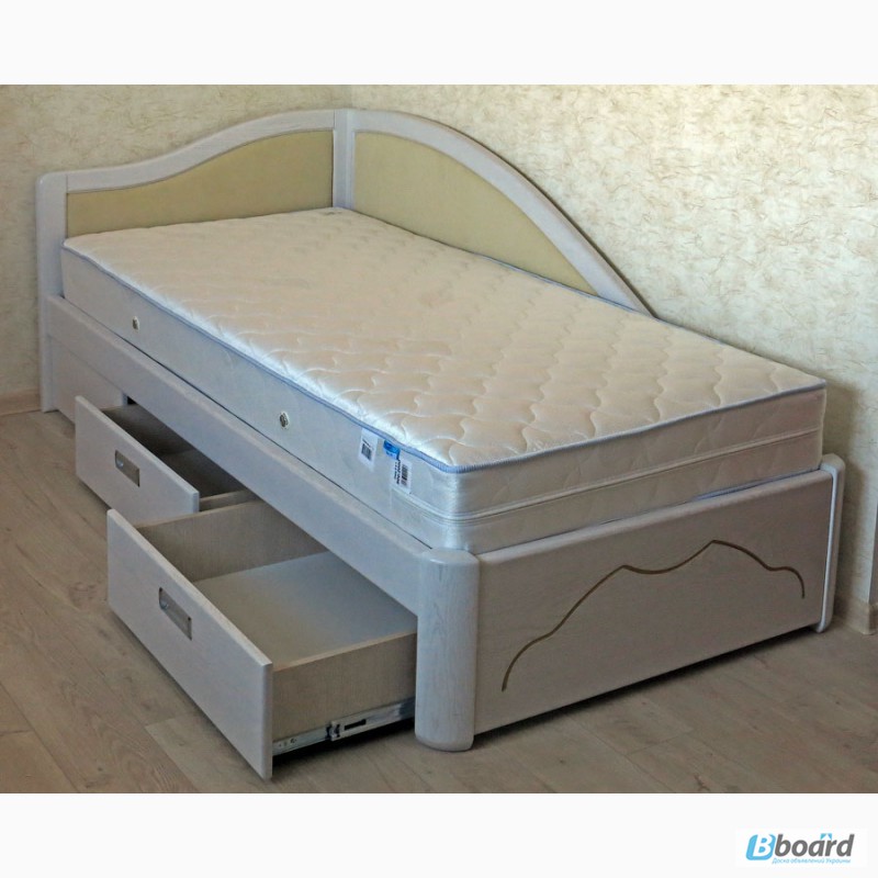 Кровать двуспальная из массива ясеня с ящиками Анна от производителя
