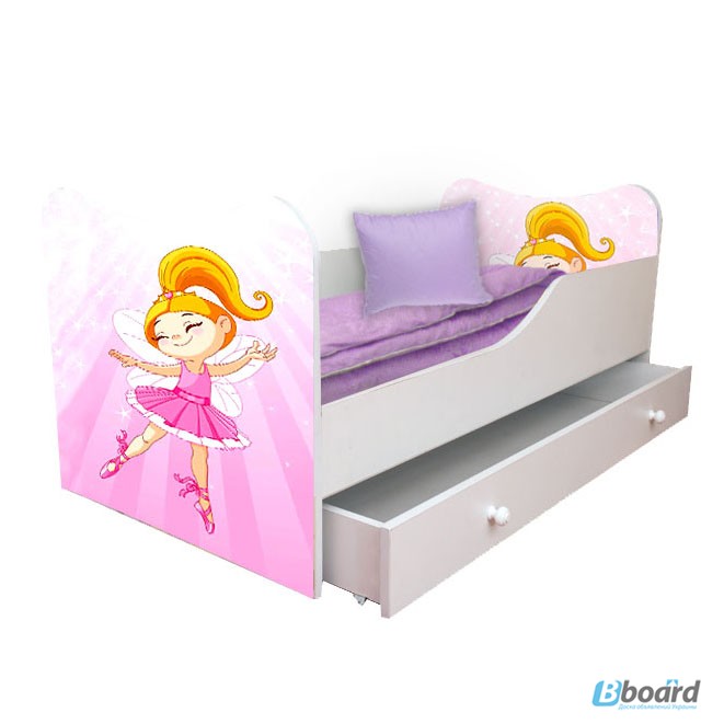 Кровать детская с рисунком 170 80см + ящик