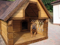 Фото 3. Будка вольер деревянный для собаки с декоративной резьбой
