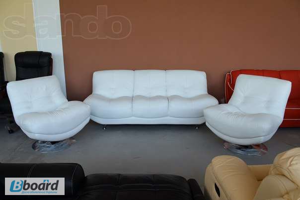 Комплект кожаной мебели (диван+кресла) R-2515