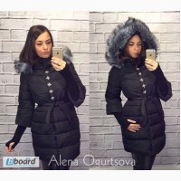 Куртка женская зимняя с мехом и довязом (2 цвета)